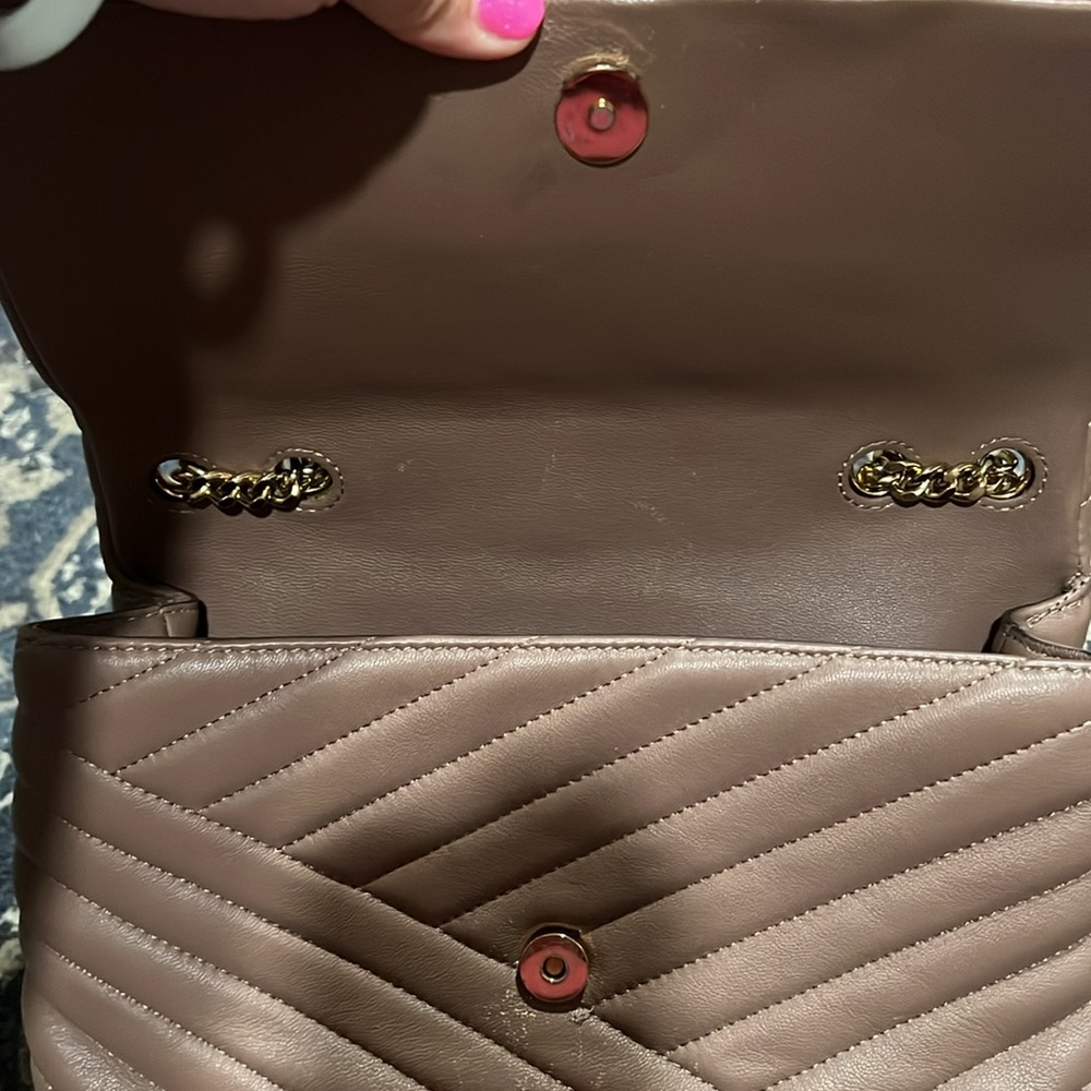 Tory Burch Taupe Quilted Shoulder Bag - Picture 14 of 16